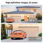 K90 Dual View Window Security Camera 3MP FHD 120° Wide Angle F1.0 Night Vision Motion Alert Dual Band WiFi 5x Zoom No Drill Adhesive Mount USB Powered Indoor Outdoor Wireless Surveillance Cameras