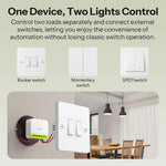 LinkMejor MINI-ZB2GS MINI DUO 2-Gang Zigbe Smart Switch Dual Load Control Zigbee3.0 Compatibility Signal with Multiple Zigbe Hub