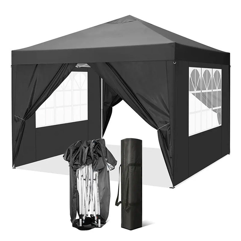 Xmund Portable Folding Canopy With Sidewalls, Outdoor Waterproof Gazebo Featuring Tent With UV Protection, Ideal for Garden Use Beach Awning Outdoor Storage Pergola Measuring 3 X 3 Meters with a Robust Design Waterproof And for Sun-Resistant
