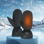 LinkMejor 3 Gears Electric Heated Gloves USB Rechargeable Heating Mittens Winter Warm Touch Screen Gloves Cycling Glove Outdoor Waterproof Thermal Gloves