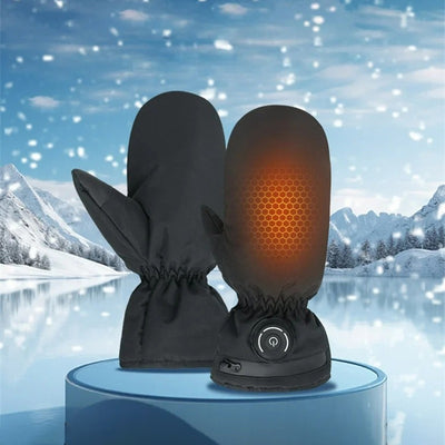 LinkMejor 3 Gears Electric Heated Gloves USB Rechargeable Heating Mittens Winter Warm Touch Screen Gloves Cycling Glove Outdoor Waterproof Thermal Gloves