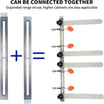 2Pcs DIY Furniture Cabinet Drawer Guide Aid Fixed Carpenter Tools Decoration Necessary Track Guide Installation Fixed Tools Lengthened Bracket Connection Design Stainless Steel Adjustable Height