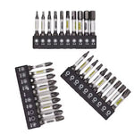 1/4 Screwdriver Bit Set 11pcs Magnetic Drill Bits Hex Shank Impact Driver Torx Cross Hex Plum Blossom Head White Grey