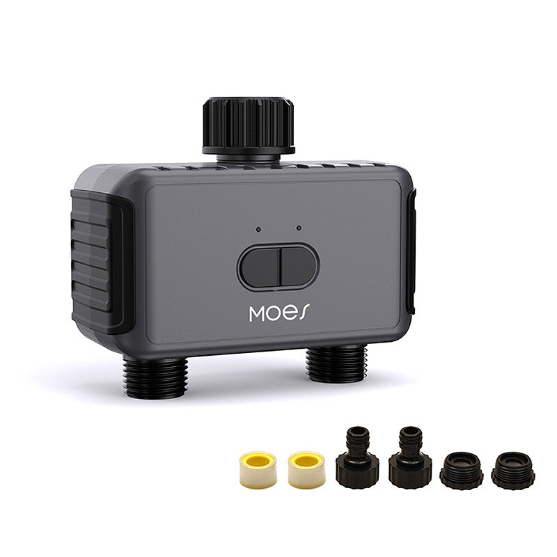 LinkMejor Tuya Smart bluetooth Dual Watering Timer IP55 Automatically Schedules Automatic Drip Irrigation Controller Garden Valve Work with Alexa Google Home
