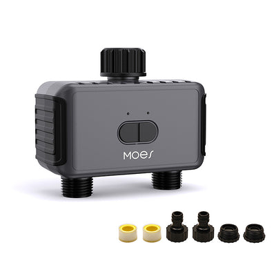 LinkMejor Tuya Smart bluetooth Dual Watering Timer IP55 Automatically Schedules Automatic Drip Irrigation Controller Garden Valve Work with Alexa Google Home