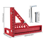 LinkMejor 3D Multi-Angle Measuring Ruler Square Ruler Hole Drawing Ruler Metric Scale Carpenter Woodworking Layout Tool