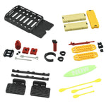 RC Car Models Simulation Roof Suitcase Axle Shovel Oil Tank Jack Lift Gas Cylinder Ladder Escape Plate Board Decoration Parts for Axial SCX30 1/30 Off-Road Truck Vehicles Models