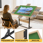 LinkMejor 1500 Piece Adult Puzzle Table Portable Wooden Puzzle Board Table with Drawers Adjustable Height 4 Tilt Angles Transparent Lid Non-Slip Felt Surface A Perfect Gift for Mom
