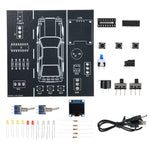 DC 5V Car Driving Simulator Kit DIY Electronics Project with LCD Speedometer Turn Signals Headlights Horn Function