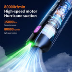 Tevorex 3 in 1 Handheld Vacuum Cleaner 15000Pa Strong Suction Two Speeds Green Light Dust Detection USB Charging Vacuum with LED Digital Display for Car Use