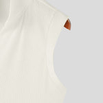 LinkMejor Mens Solid Knit Textured Notched Neck Vest Elastic Sleeveless Tank Top for Male