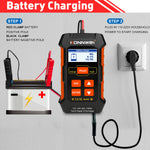 LinkMejor KW520 12V 24V Professional Car Battery Charger Repairer Diagnostic Tool Tester 3 In 1 EU Plug