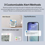 LinkMejor SAWF-07P AirGuard PM2.5/PM10 Matter Over WiFi Air Quality Monitor Sound Light Alarm Temperature Humidity Matter Compatible Smart Integration Alexa Apple Home