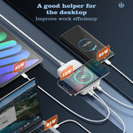 [GaN Tech] LinkMejor 140W 5-Port USB PD Wireless Charger 2USB-A+3USB-C PD3.0 QC3.0 AFC FCP SCP DCP PPS Apple2.4A Fast Wireless Charging Desktop Charging Station EU Plug US Plug for iPhone 16 16 Pro 15 14 13 for Huawei Pura X for Samsung Galaxy S25 Ultra