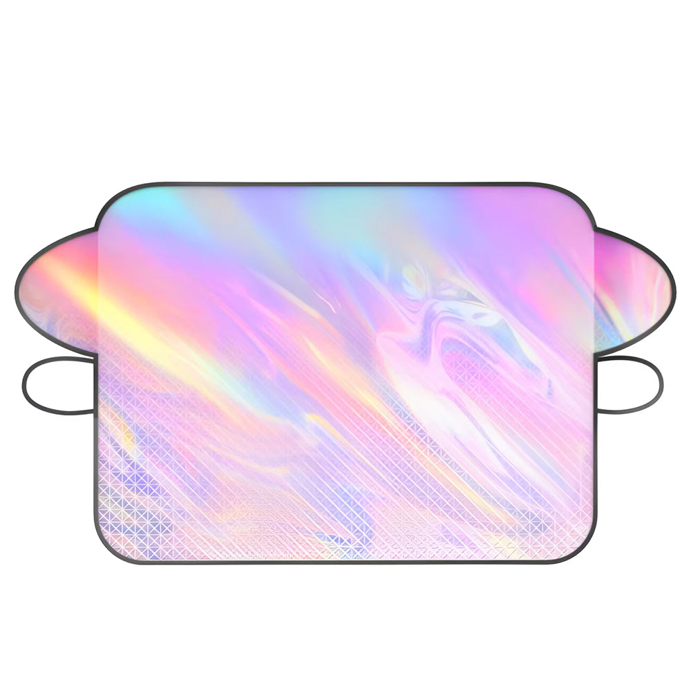 5 Strong Magnetic Buckles Laser Reflective Aluminum Sunshade UV Protection Insulation Foldable Waterproof Heat Shield for Cars SUVs Sedans