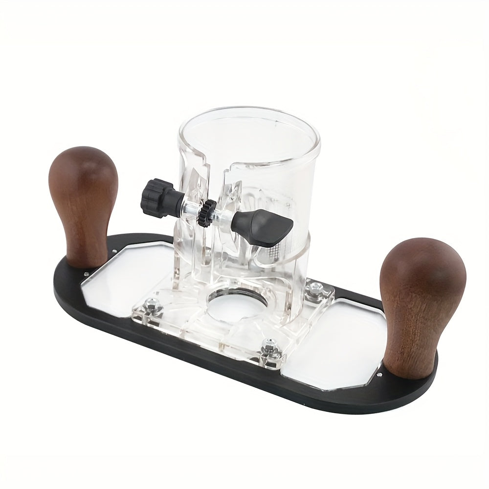 Trimming Machine Router Plunge Base for 65mm Trimming Machine Transparent Acrylic Design with Wooden Handles for Precise Depth Control