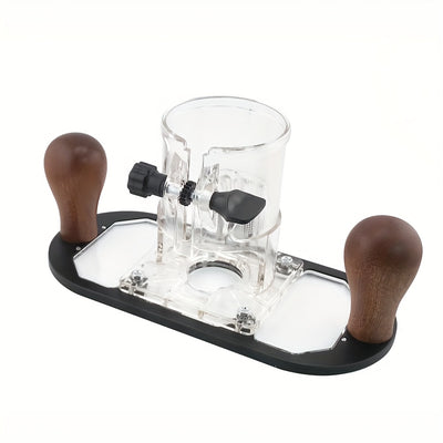 Trimming Machine Router Plunge Base for 65mm Trimming Machine Transparent Acrylic Design with Wooden Handles for Precise Depth Control