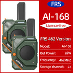2Pcs AIRITON AI-168 Mini Walkie Talkie 5000mAh Rechargeable Battery Type-C Fast Charging FRS/PMR Long Range Portable Outdoor Communication Two-way Radio
