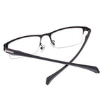 Anti-blue Light Ultra-light Mens Business Half Rimless Reading Glasses Metal Rectangular Presbyopia Glasses Classic Readers