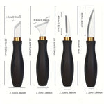 4pcs Woodworking Carving Tool Kit Stainless Steel Blade Ergonomic Handle Professional Detail Cutter Razor Sharp Knife Set