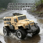 LinkMejor Q241 RTR 2.4G 4WD RC Car Waterproof Amphibious Off-Road Truck Armored 360 °Rotation Vehicles Model Toys