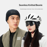 LinkMejor Knit Cycling Hat Windproof Moisture Wicking Elastic Lightweight Warm Helmet Liner Cap for Outdoor Sports