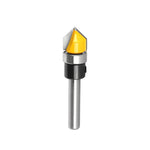 6MM 6.35mm 1/4 Inch Shank 90 Degree V Shape Router Bit 1/2 Inch 12.7mm Cutting Diameters Carbide CNC Engraving V Router Bit for Signmaking / Lettering / Woodworking Door Carving
