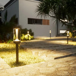 Elfeland 2Pcs Solar LED Garden Light Auto Light Control 600mAh Solar Charging Waterproof High Efficiency Ground Lawn Lamp for Outdoor Courtyard Pathway