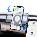LinkMejor US-ZJ076 Magnetic Car Phone Holder 360° Rotary Center Console Mount Stand for iPhone 16 15 Pro 14 13 12 Pro Max for Samsung Galaxy Z Flip6 for Oppo A5 Pro for Xiaomi 15pro