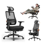 Newtral MagicH-BP Ergonomic Chair with Footrest - Home Office Desk Chair with Auto-Following Lumbar Support, 4D Armrest, Seat Depth & Height Adjustable, 96°-136° Reclines