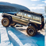 LinkMejor YK4107 PRO 1/10 2.4G 4WD Brushless RC Car Tank Turn Rock Crawler Two Speed Differential Lock New LCG Chassis Hobbwing Power Metal Gears Oil Filled Shocks LED Lights Monster Off-Road Pickup Climbing Truck Vehicles Models Toys