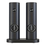 IPRee Automatic Electric Salt and Pepper Grinder Set Battery Powered with Ceramic Grinder Core Adjustable Coarseness LED Light Dual Chamber Kitchen Gadgets Spice Mill