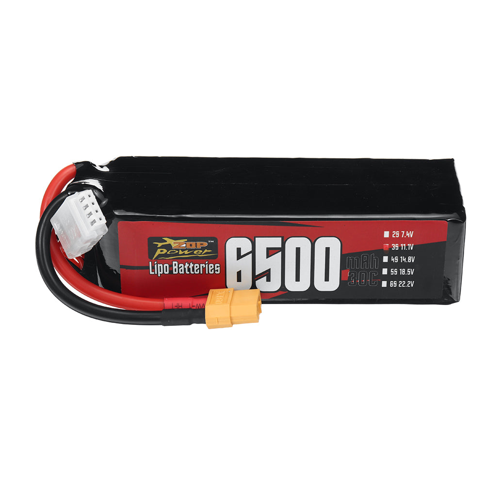 LinkMejor 3S 11.1V 6500mAh 30C 72.15Wh LiPo Battery XT60 Plug for RC Car