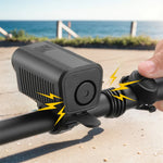 LinkMejor 2-in-1 LED Bicycle Front Light with Bell Horn 4 Super Bright LEDs 500mAh Battery Type-C Charging Safe for Night Cycling