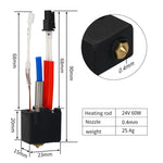 LinkMejor 3D Printer Accessories For Anycubic Kobra 2 Hot End Kit Hot End Extrusion Head 24V 60W 0.4mm Nozzle Easy Installation Clog Free