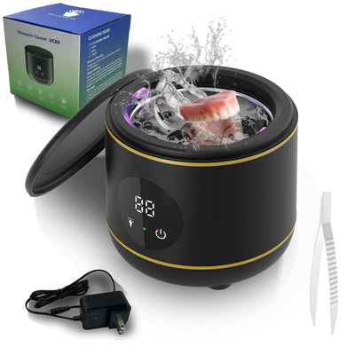 Tevorex 20W 45KHZ High Frequency Ultrasonic Cleaner Machine 230ml Tank 3 Cleaning Modes Multi-Function Household Cleaner for Glasses Jewly Teeth