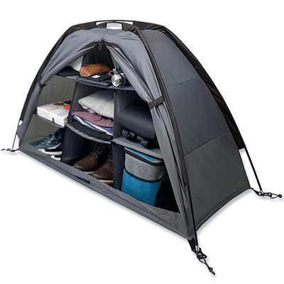 Xmund Tent and RV Camping Organizer with Zippered, 9 Compartments, Shoe Organizer for RVs, Dining Tent Organizer, Family Camping Folding Storage, for Managing Various Camping Gear And Additions