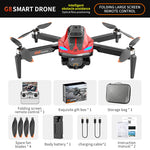 LinkMejor G8 WiFi FPV with 4.3inch Foldable Screen Controller HD Dual Camera Servo Gimbal 360° Obstacle Avoidance Optical Flow Hover Brushless 2.4G 4CH 6-Axis Remote Control Toys RC Drone Quadcopter RTF