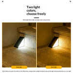 Elfeland 2Pcs Triangle Solar Step Lights Outdoors LED Decoration Lamps with Intelligent Light Control Waterproof Design for Stairs Pathway Garden Patio Easy Installation