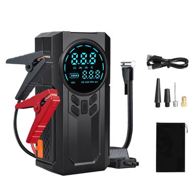 Car Jump Starter with 150PSI Air Compressor Portable Power Bank Tire Inflator 12V Battery Booster for Up to 9.0L Gas 8.0L Diesel Engines