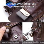 LinkMejor Genuine Leather Mens Shoulder Bag Business Crossbody Bag Male Briefcase Messenger Bag Men's Casual Handbags Vintage Flap Clutch Purse Tote