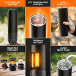 Comfook 2-in-1 Portable Espresso Maker with Cordless Heating 19Bar 85°C Brew 7800mAh Battery Compatible With Ground Coffee NS Capsules for Travel Use
