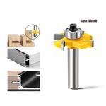 Tongue Groove Router Bit 8mm Shank 4 Flute Ball Bearing Grooving Cutter Tungsten Steel Straight End Mill for Woodworking Milling Cutting