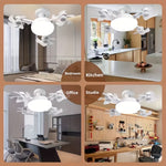 Elfeland Creative Drone-Style E27 LED Fan Light 2-in-1 Lighting & 3 Speed Fan with Remote Control Dimmable Timer for Living Room Bedroom
