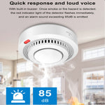 Zigbe Smart Smoke Detector 20-30m² Coverage High-Sensitivity Alarm 85dB Loud Audio Visual Warning Voice Control Mobile Real-Time Alert Long-Life Battery Wireless Smoke Sensor for Home Office