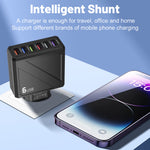 LYK-885 15W 3.1A 6-Port USB Charger 6USB-A Fast Charging Wall Charger Adapter EU Plug US Plug for iPhone 16 15 14 13 12 for Huawei Mate XT for Xiaomi 15pro for Samsung Galaxy Z Flip6