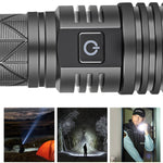 LinkMejor XHP70 1500LM 300m Ultrabright Strong Flashlight Powerful LED Torch Type-C Rechargeable Telescopic Zoom
