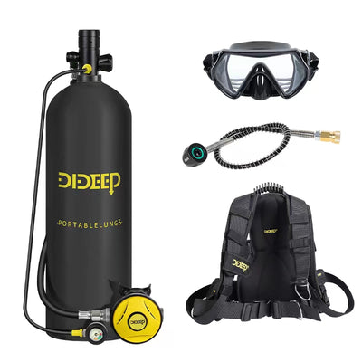 [US Direct] DIDEEP Portable 4L Scuba Oxygen Cylinder Air Tank Scuba Reserve Air Tank Pump Snorkeling Gear Snorkeling Diving Equipment