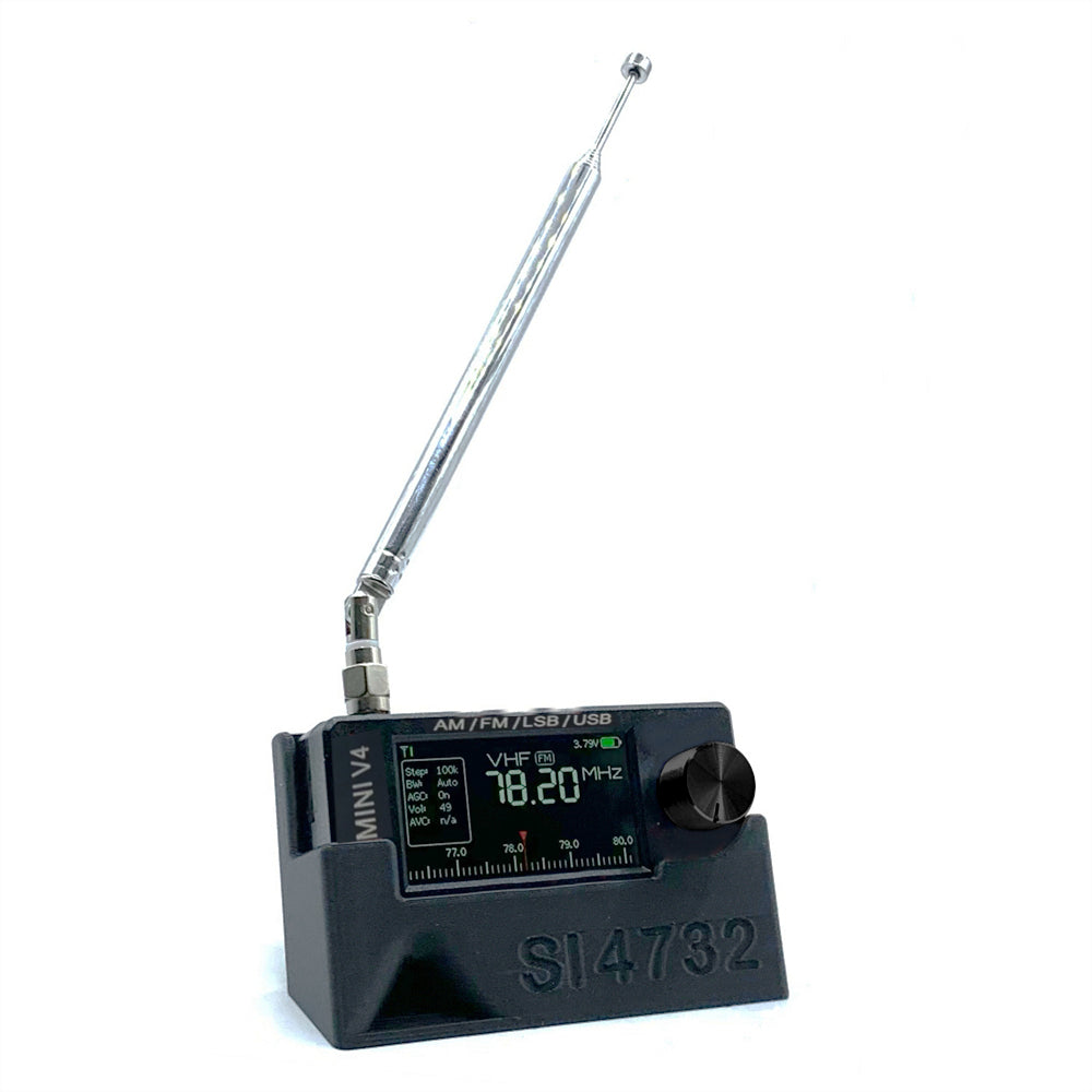 LinkMejor V4 ATS Mini SI4732 Radio + Bracket 3D Printed Stand ALL Band DSP Radio FM AM SSB LSB USB Receiver built-in Hi-Z Headphone Amplifier Circuit with Dual Antenna