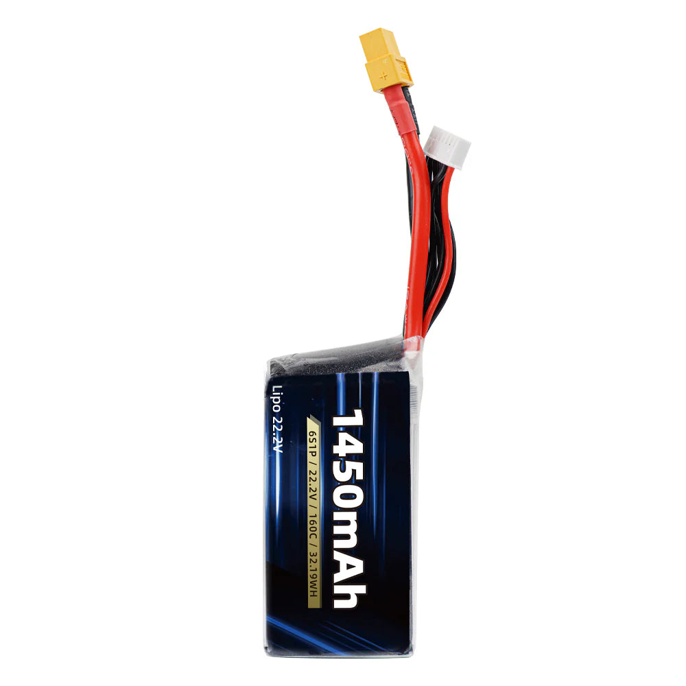 LinkMejor 22.2V 1450mAh 160C 6S LIPO Battery XT60 for Talons and Rekon5 Lite FPV Racing Drones